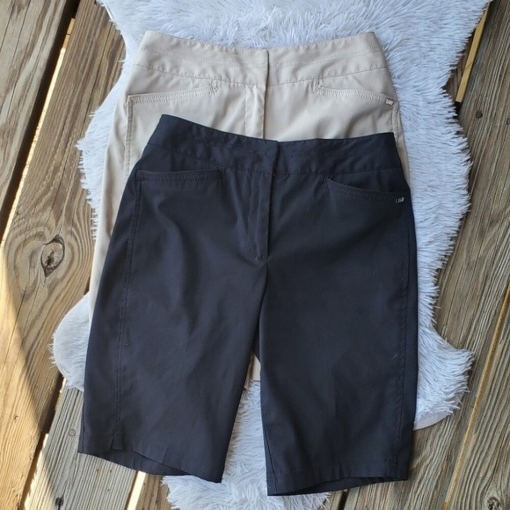 Lot of 2 Tail Womens Golf Athleisure Shorts Black/ Cream Colored